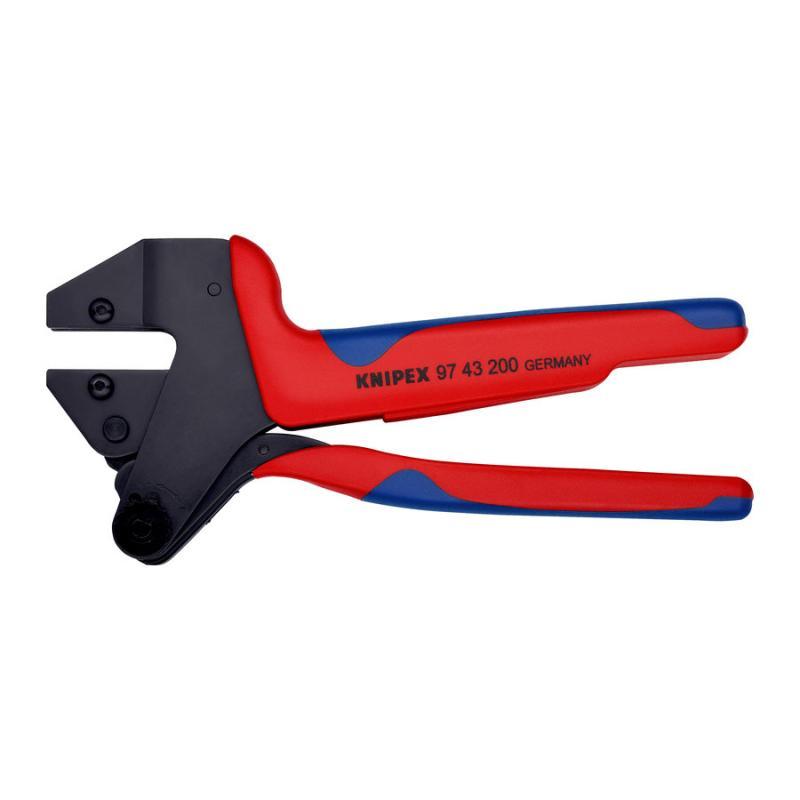 KNIPEX 97 43 200 A Crimpatrice universale per terminali per matrici intercambiabili con impugnature multicomponente brunita 200 mm