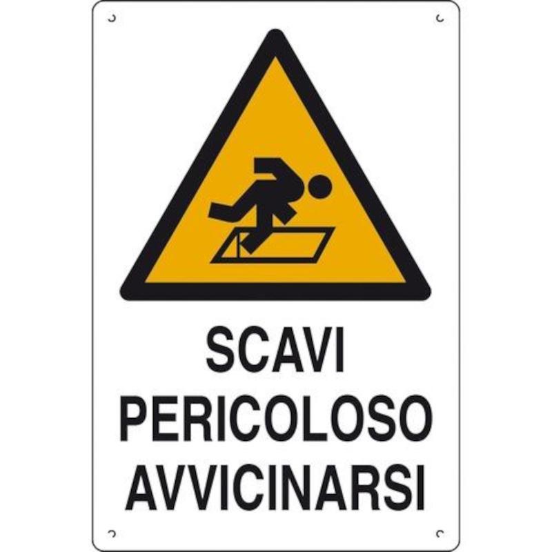 Cartello In Kpl Scavi Pericoloso Avvicinarsi Cm.60x40