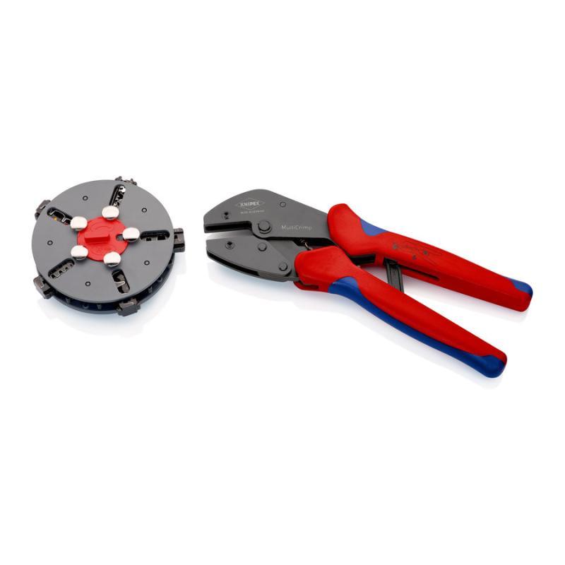 KNIPEX 97 33 02 MultiCrimp® Crimpatrice con caricatore con impugnature multicomponente brunita 250 mm