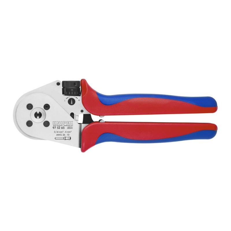 KNIPEX 97 52 65 Pinza a quattro punzoni per contatti torniti con impugnature multicomponente cromata 230 mm