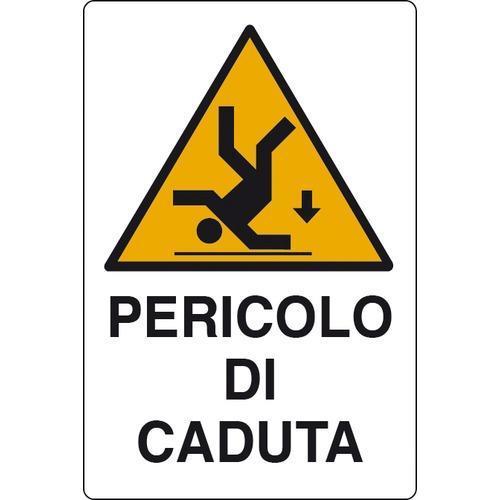 Cartello In Alluminio Pericolo Di Caduta 30x20cm