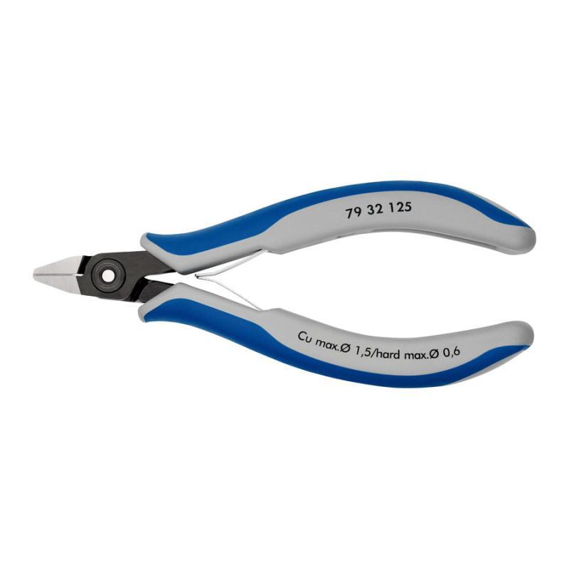 KNIPEX 79 32 125 Tronchese laterale di precisione per elettronica con impugnature multicomponente brunita 125 mm