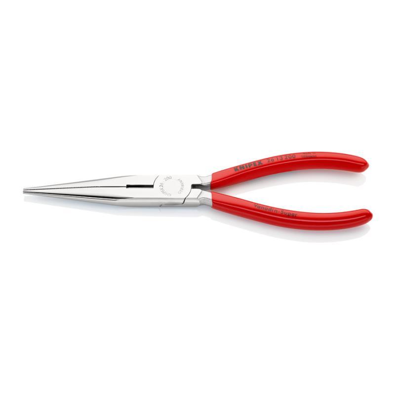 KNIPEX 26 13 200 Pinza per meccanica - con becchi mezzotondi con tronchese (pinza a becchi di cicogna) rivestiti in resina sintetica cromata 200 mm