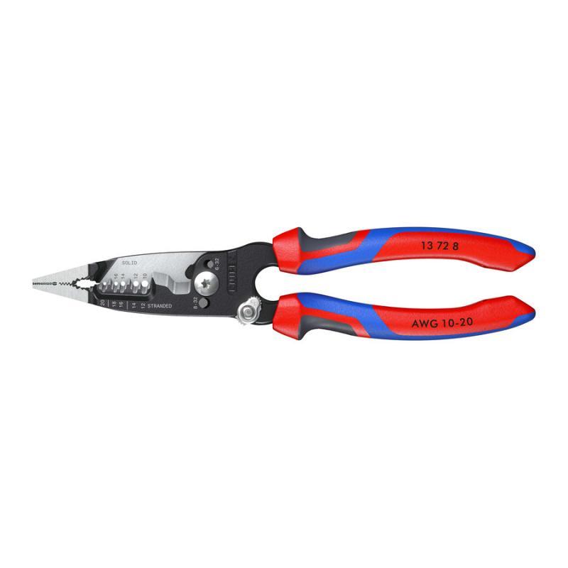 KNIPEX 13 72 8 WireStripper Pinze multifunzione per elettricisti modello americano con manici comfort atramentata nera 200 mm