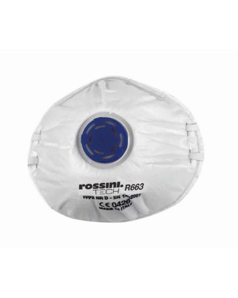 Respiratore FFP2 con Valvola: Protezione Certificata da Polveri, Fumi e Nebbie - Rossini R663