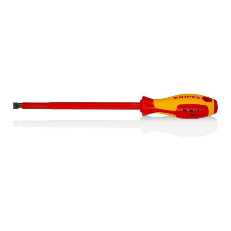 KNIPEX 98 20 10 Giraviti per elettricisti per viti con intaglio impugnatura isolante, in materiale bicomponente, collaudato VDE brunita 320 mm