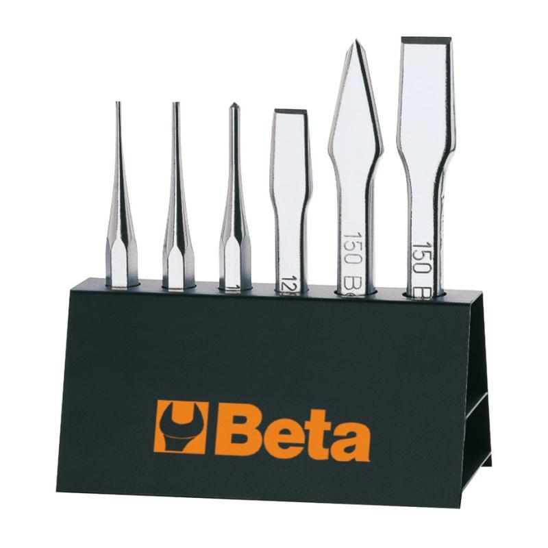 Serie Di 6 Punzoni (Art. 30), Bulini (Art. 32), Scalpelli Piatti (Art. 34) E Ugnetti (Art. 36), Con Supporto 38/SP6 Beta 000380009