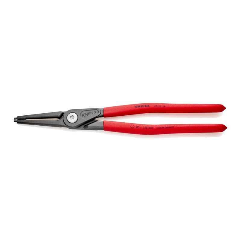 KNIPEX 48 11 J4 SB Pinza di precisione per anelli di sicurezza per anelli di sicurezza interni a fori rivestiti in resina sintetica antiscivolo bonderizzata grigia 320 mm in confezione Self-service