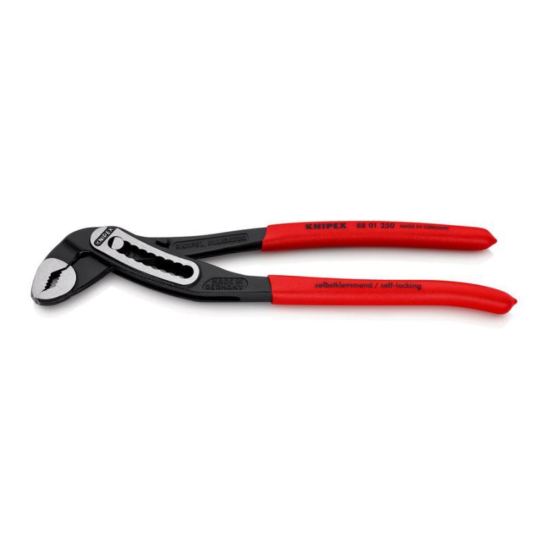 KNIPEX 88 01 250 SB Alligator® Pinza regolabile per tubi e dadi rivestiti in resina sintetica antiscivolo atramentata nera 250 mm in confezione Self-service