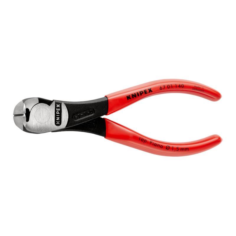 KNIPEX 67 01 140 SB Tronchese per meccanica con tagliente frontale - tipo forte rivestiti in resina sintetica atramentata nera 140 mm in confezione Self-service